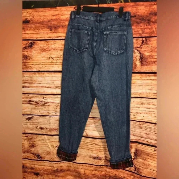 Plaid Cuffed Straight jeans - Picture 9 of 13